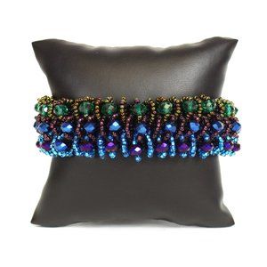 Boho Czech Glass Beaded Desert Sunset Bracelet